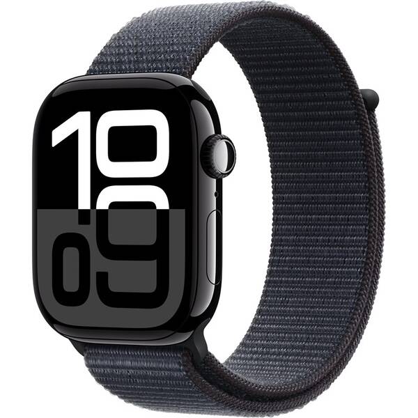 Chytré hodinky Apple GPS 42mm pouzdro z klavírně černého hliníku - inkoustově fialový provlékací sportovní řemínek 
