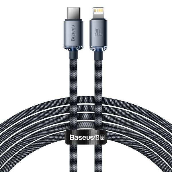 Kabel Baseus Crystal Shine Series USB-C/Lightning 20W 2m černá barva
