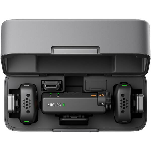 Mikrofon DJI Mic Mini (2 TX + 1 RX + Charging Case) černá barva
