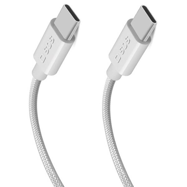 Kabel SBS USB-C/USB-C, PD, 100 W, 1,5 m šedá barva
