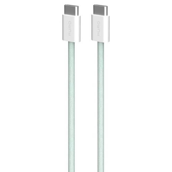 Kabel Puro Fabrik FABK4 USB-C/USB-C, 60 W, 1,5 m zelená barva
