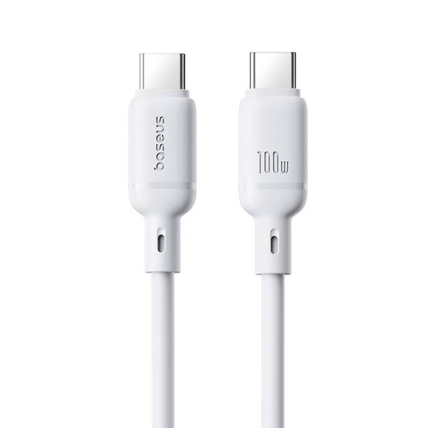 Kabel Baseus Silky USB-C/USB-C, 100W, 1m bílá barva
