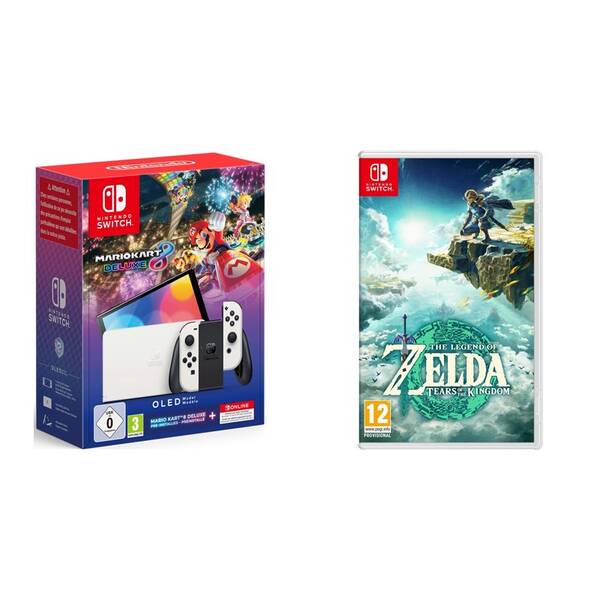 Set výrobků Nintendo Nintendo SWITCH OLED + Mario Kart 8 Deluxe + Online předplatné na 12 měsíců + The Legend of Zelda:Tears of the Kingdom 
