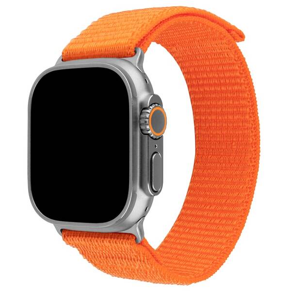 Řemínek FIXED Nylon Strap na Apple Watch Ultra 49mm oranžová barva
