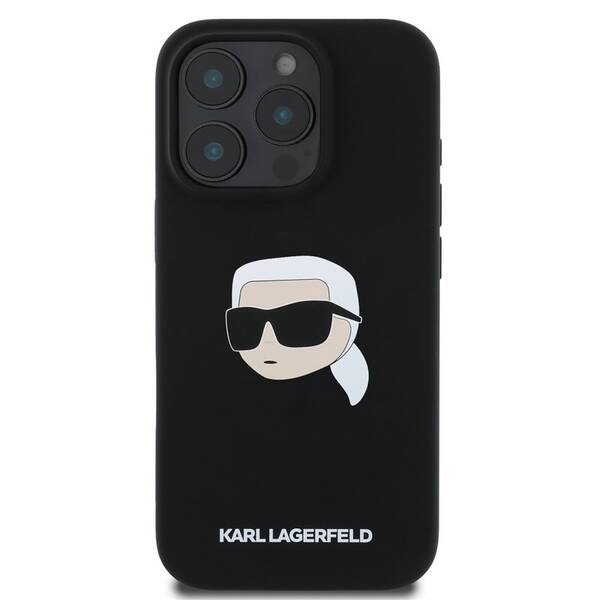 Kryt na mobil Karl Lagerfeld Karl Head na Apple Iphone 16 Pro, MagSafe černá barva
