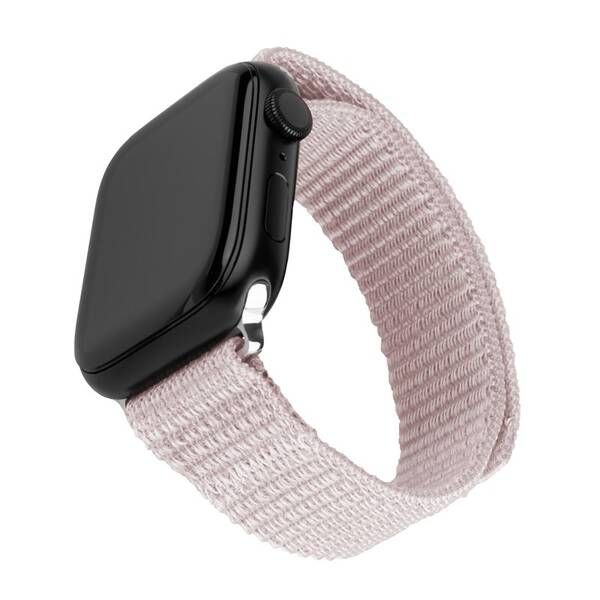 Řemínek FIXED Nylon Strap na Apple Watch 42/44/45mm růžová barva
