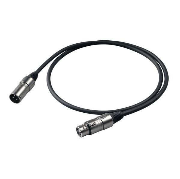 Kabel Proel XLR/XLR, M/F, bulk, 5m černá barva
