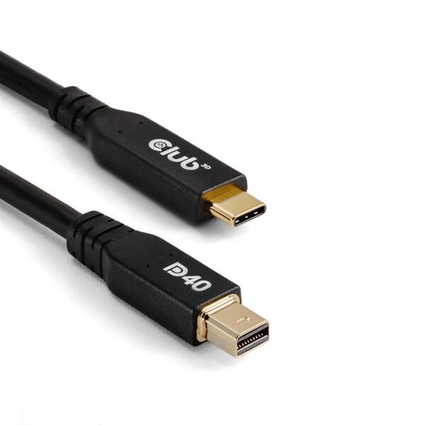 Kabel Club3D USB-C/MiniDisplayPort 2.1, 8K30Hz, 2m černá barva
