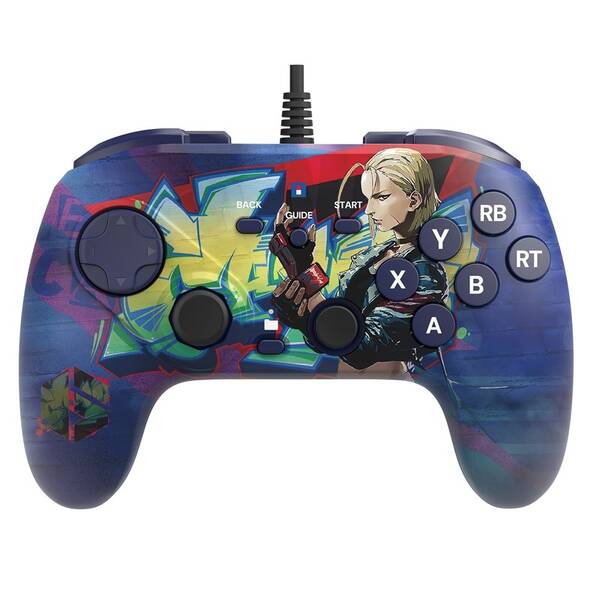 Gamepad HORI Fighting Commander OCTA SF 6 Cammy Edition pro PC modrá barva
