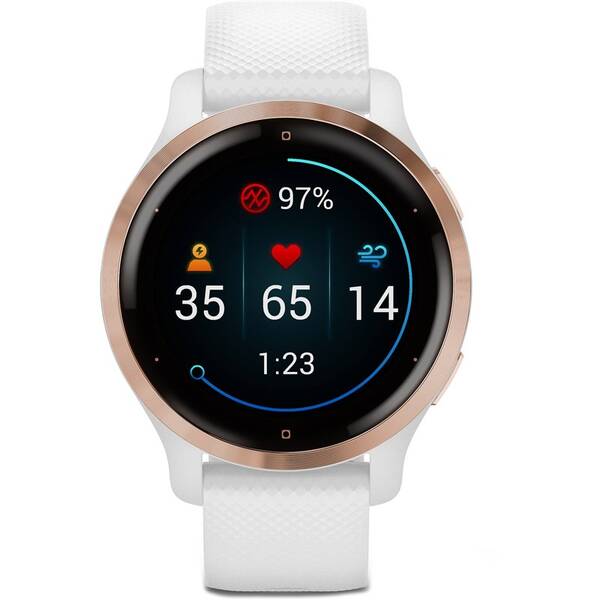 Chytré hodinky Garmin Venu 2S - Rose Gold/White Silicone Band 
