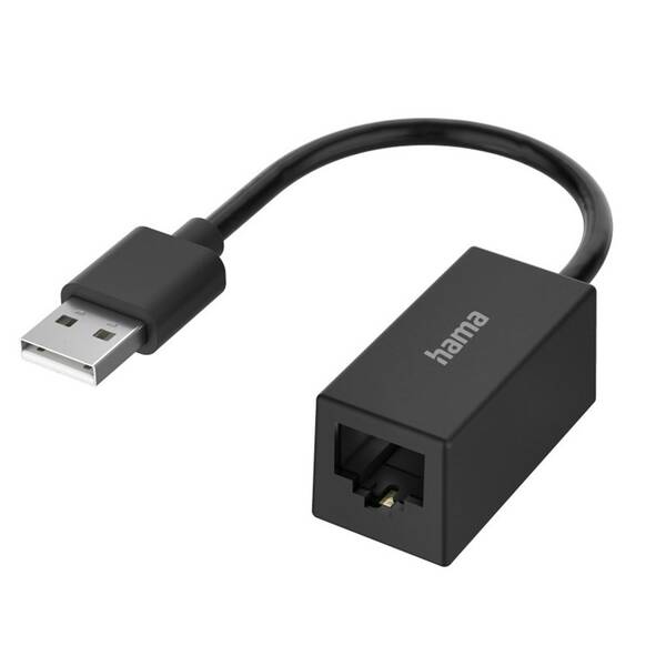 Redukce Hama USB (M)/RJ45 (F) černá barva
