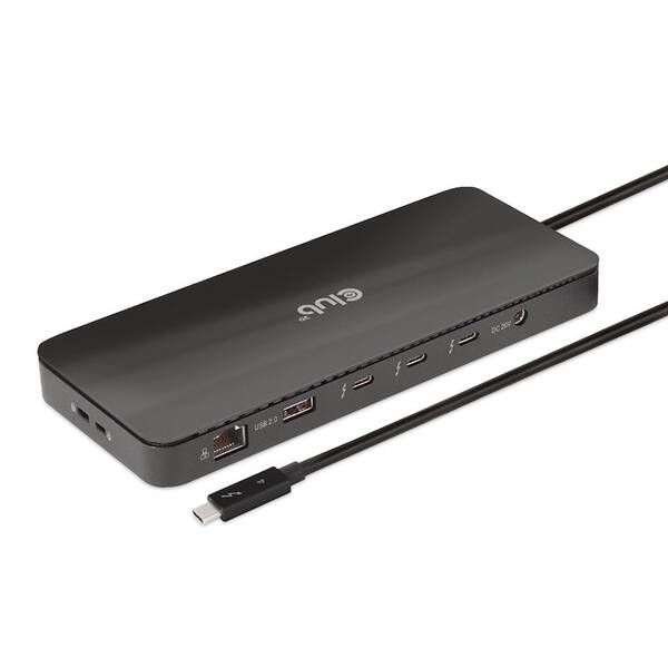 Dokovací stanice Club3D Thunderbolt 4, 3xUSB-C, 3xUSB-A, PD černá barva
