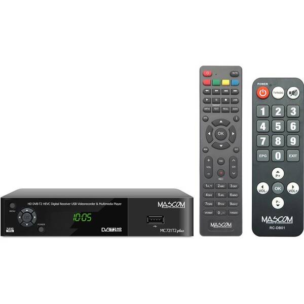 Set-top box Mascom MC721T2 HD PLUS Senior černá barva
