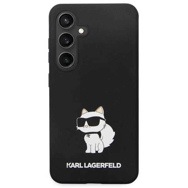 Kryt na mobil Karl Lagerfeld Liquid Silicone Choupette NFT na Samsung Galaxy S24 černá barva
