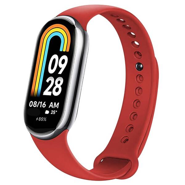 Řemínek FIXED Silicone Strap na Xiaomi Mi Band 8/Smart Band 9 červená barva
