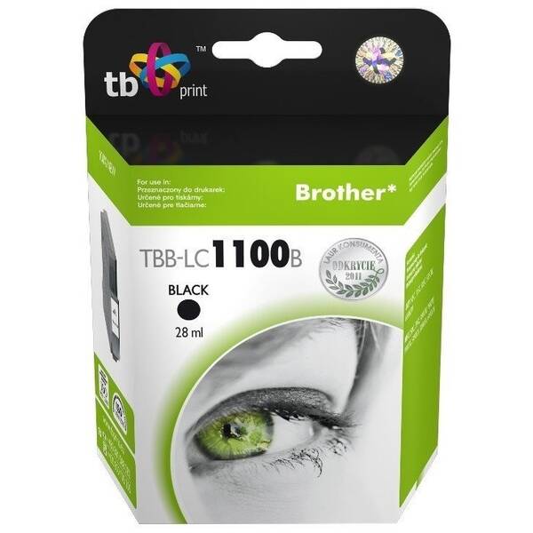 Inkoustová náplň TB Brother LC 1100 B, 720 stran černá barva
