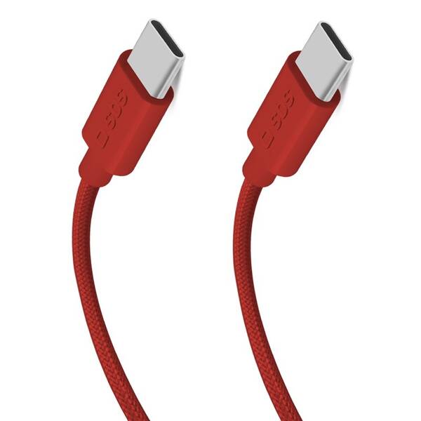 Kabel SBS USB-C/USB-C, PD, 60 W, 1,5 m červená barva
