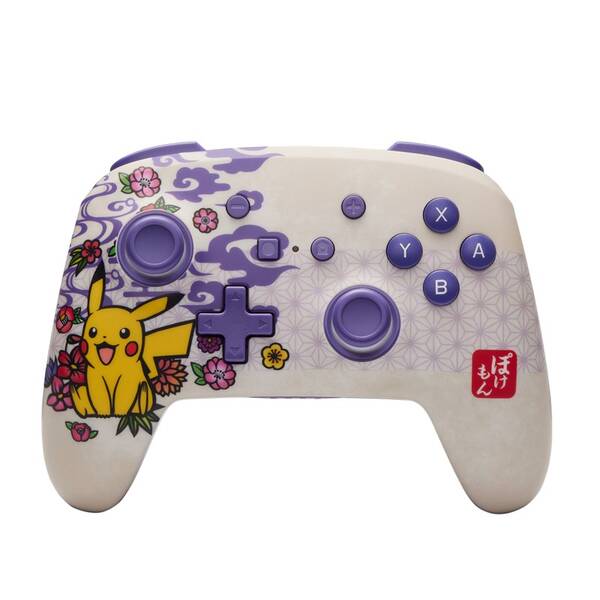 Gamepad PowerA Enhanced Wireless Controller na Nintendo Switch - Pokémon Pikachu Blossom bílá barva
