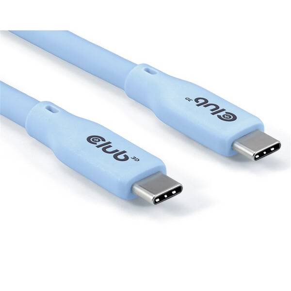 Kabel Club3D USB-C 4.0, 20Gbps, 4K60Hz, PD 240W, 2m modrá barva
