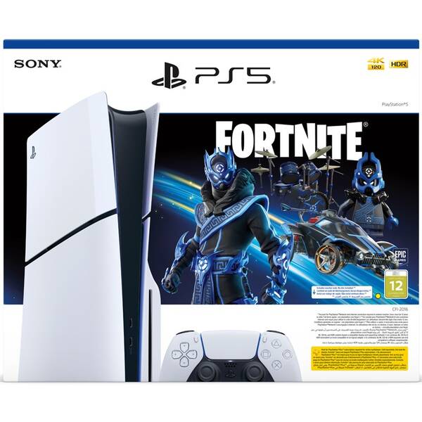 Herní konzole Sony PlayStation 5 (typ modelu - slim) Fortnite Bundle bílá barva
