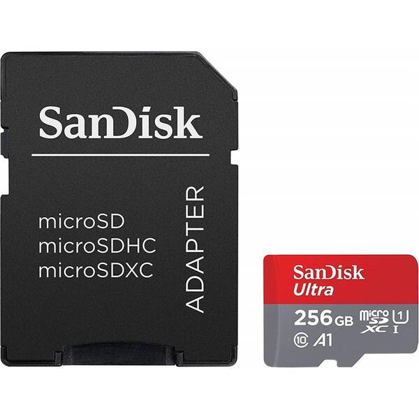 Paměťová karta SanDisk 256GB UHS-I U1 (100R) + adapter 
