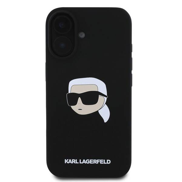 Kryt na mobil Karl Lagerfeld Karl Head na Apple Iphone 16, MagSafe černá barva
