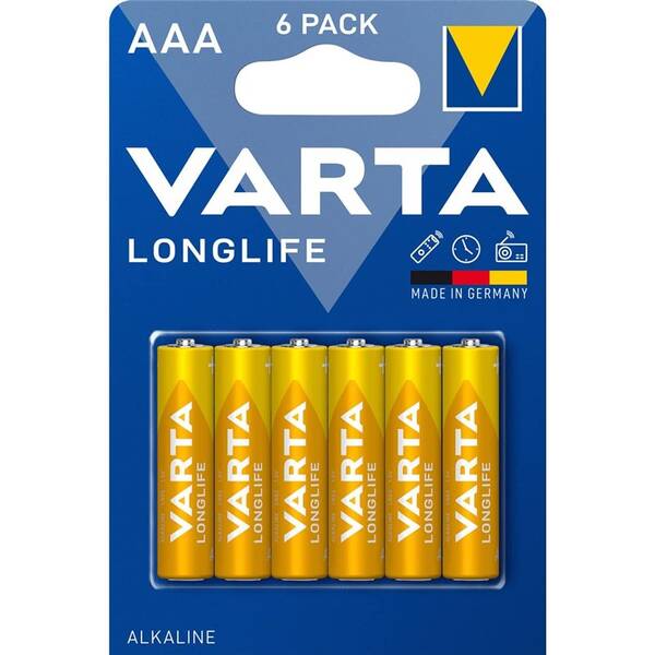 Baterie alkalická Varta LongLife AAA, 6ks 
