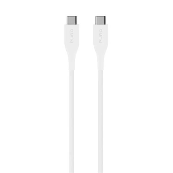 Kabel Puro USB-C/USB-C 30 W, 1 m bílá barva
