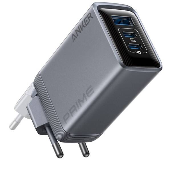 Nabíječka do sítě Anker Prime Charger 100W GaN, 2xUSB-C, 1xUSB-A stříbrná barva
