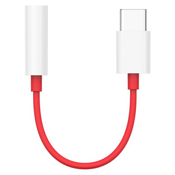 Redukce OnePlus USB-C/jack 3.5mm, 9cm červená barva
