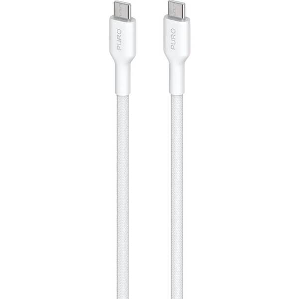 Kabel Puro Fabrik USB-C/USB-C, PD 60 W, 1,2 m bílá barva
