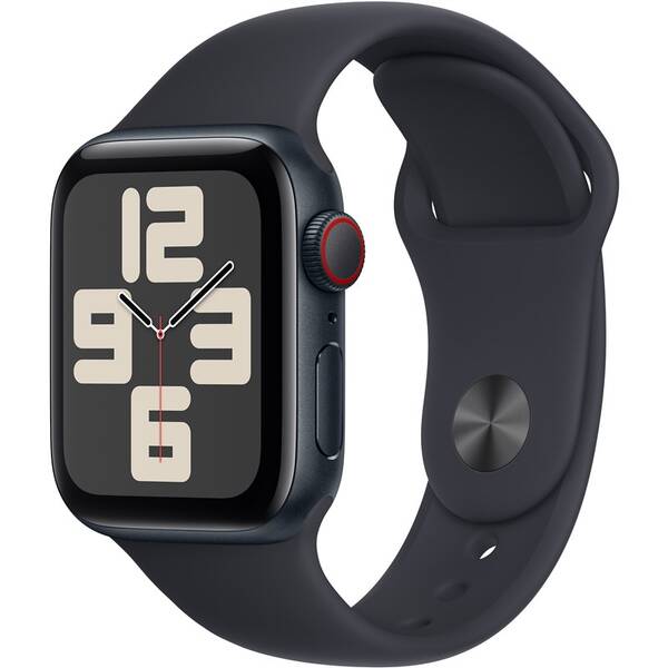 Chytré hodinky Apple GPS + Cellular 44mm pouzdro z temně inkoustového hliníku - temně inkoustový sportovní řemínek - M/L 
