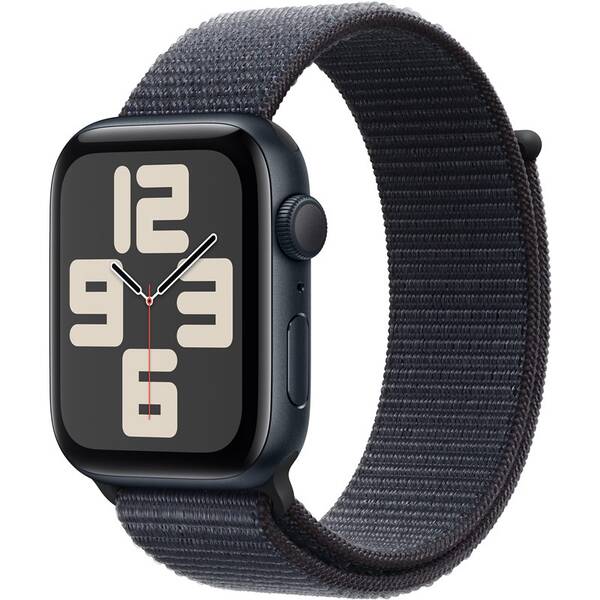 Chytré hodinky Apple GPS 44mm pouzdro z temně inkoustového hliníku - Inkoustově fialový provlékací sportovní řemínek 
