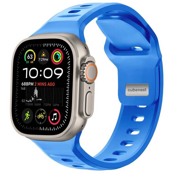 Řemínek CubeNest Premium Silikon Sport na Apple Watch 42/44/45/Ultra 49 mm modrá barva
