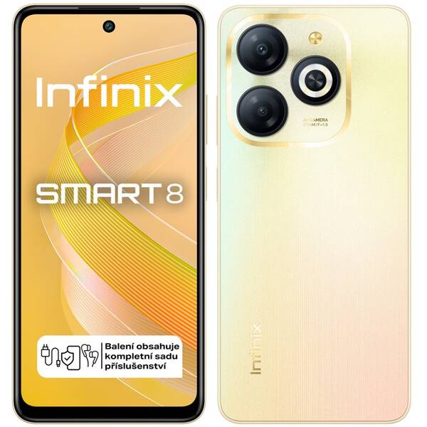 Mobilní telefon Infinix Smart 8 3 GB / 64 GB zlatá barva
