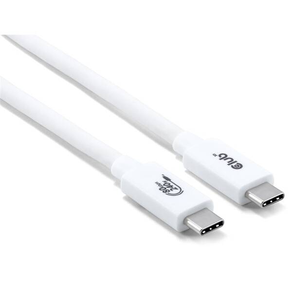 Kabel Club3D USB-C/USB-C, 240W, 1,2m bílá barva
