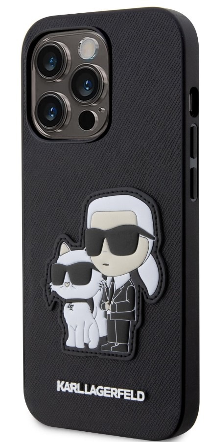 Karl Lagerfeld PU Saffiano Karl and Choupette NFT na Apple iPhone 14 Pro Max, černá