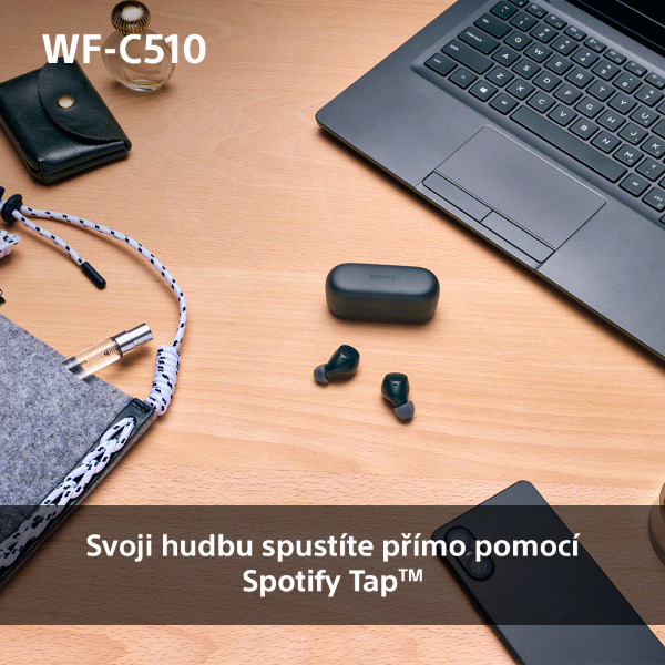 Sluchátka Sony WF-C510 - modrá, Spotify Tap