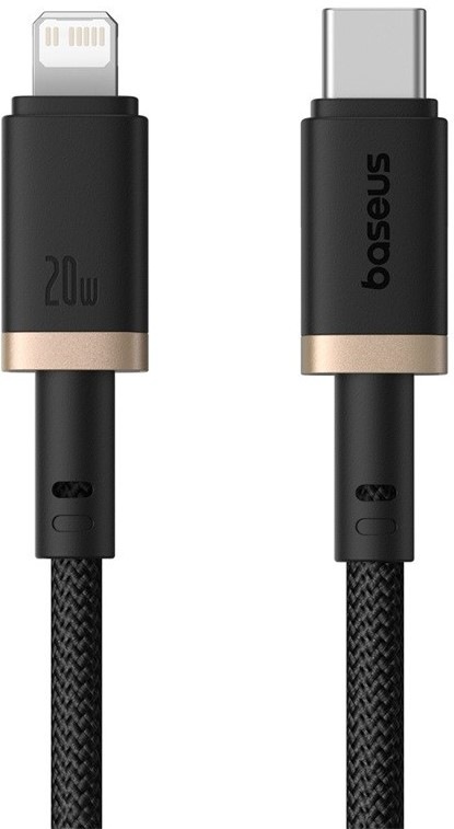 Kabel Baseus Dura USB-C/Lightning, 20W, 2m - černý/zlatý