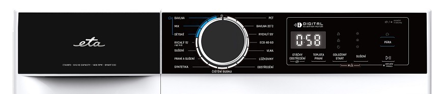 Pračka se sušičkou ETA 387390000AD, český panel