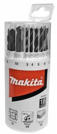 Makita P-23818 do kovu/dřeva/zdiva 3-10mm (po 1) 18ks