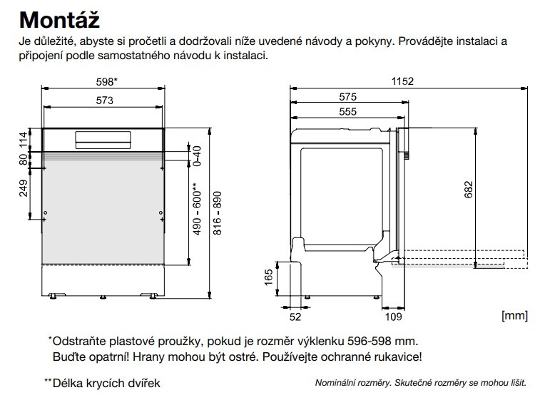 Myčka nádobí Gorenje GI673B60, vestavná