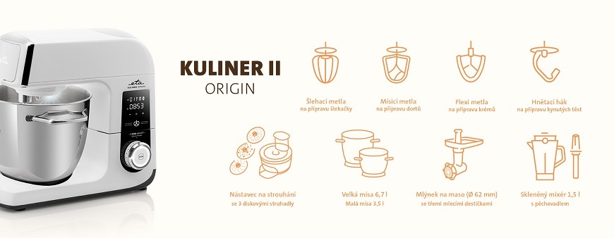 Kuchyňský robot ETA Kuliner II Origin 2038 90000, planetární způsob míchaní