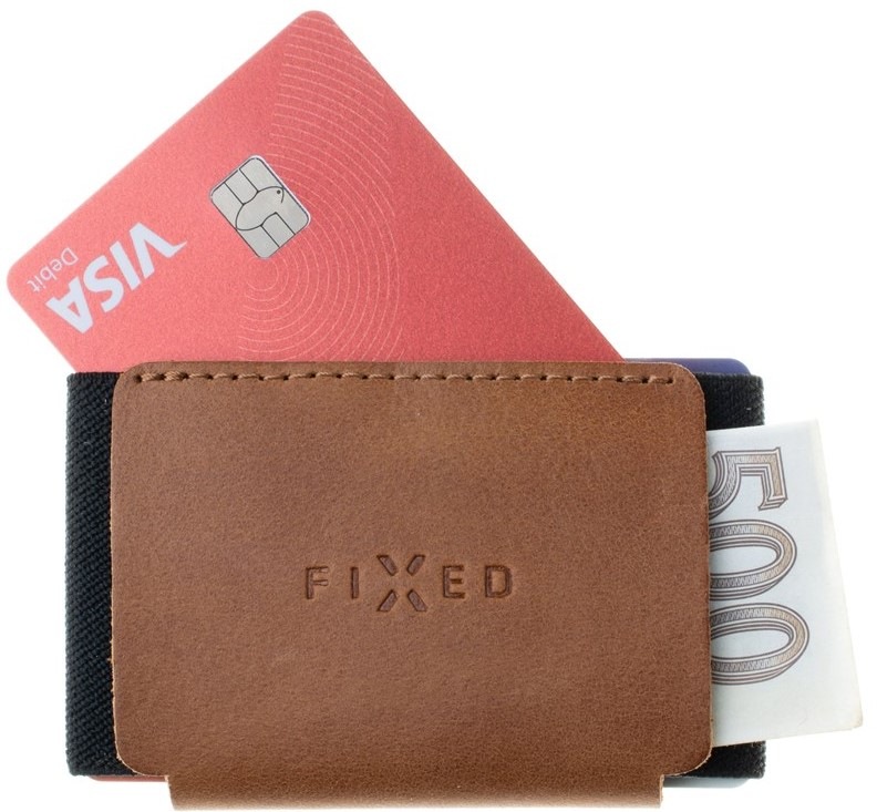 Peněženka FIXED Tiny Wallet z pravé hovězí kůže - hnědá