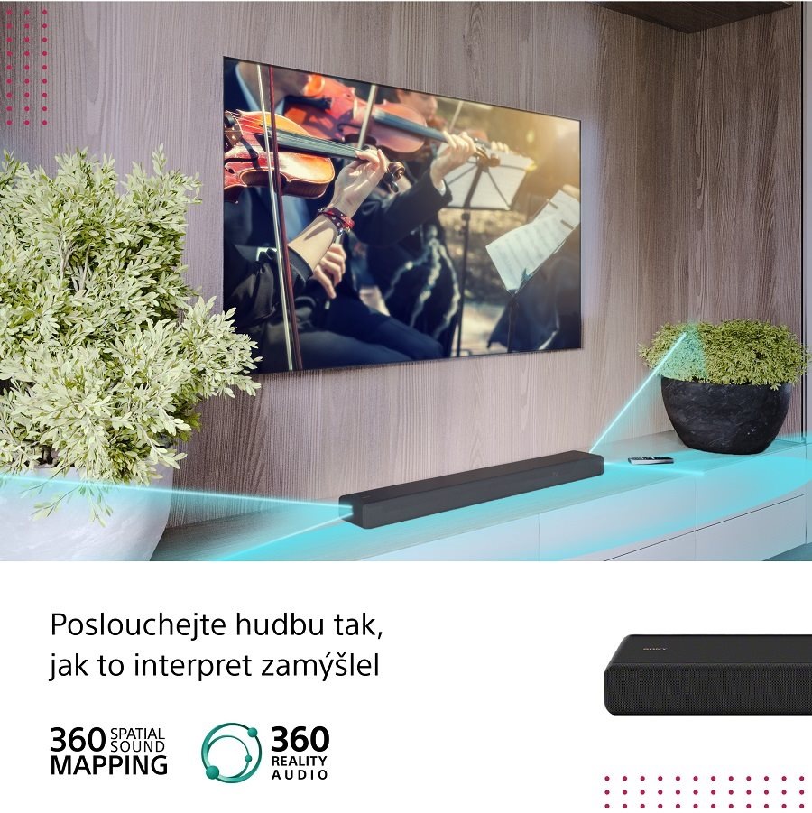 Soundbar Sony HT-A3000, široký prostorový zvuk