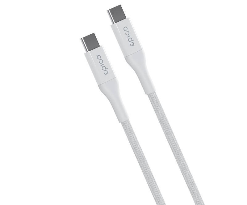 Kabel Epico Braided PD, USB-C / USB-C, 1.2m - bílý