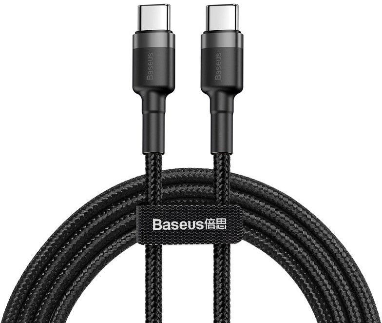 Kabel Baseus Cafule USB-C/USB-C, PD 2.0 60W, 2m - černý/šedý