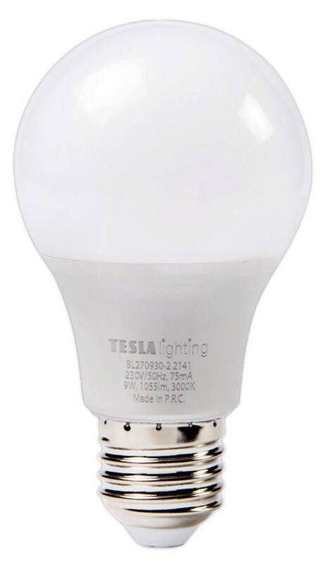  Žárovka LED Tesla klasik E27, 9W, teplá bílá