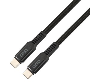 Kabel GND USB-C/USB-C, 1m, 100W, opletený, černý