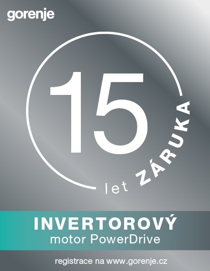 Volně stojící pračka Gorenje W1NGPI72SBS, bílá, prodloužená záruka 15 let na invertorový motor